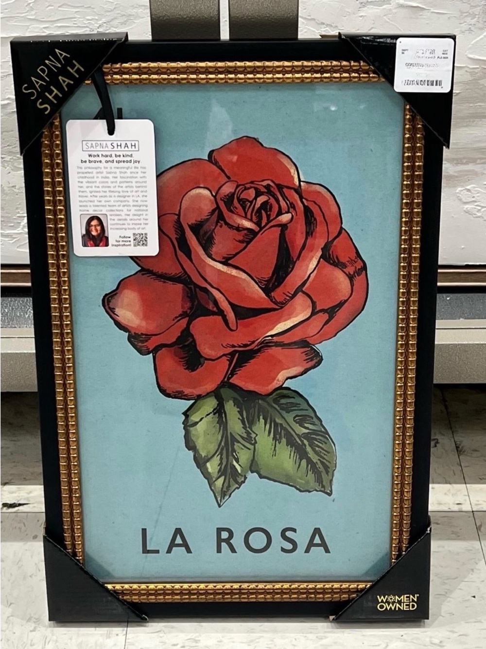 Sapna Shah "La Rosa" Red Rose Wall Art